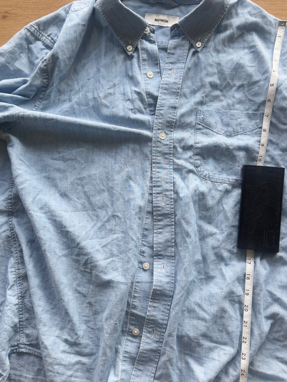 Buck Mason Light Blue Cotton Button-Down Shirt